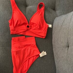 Aerie Red Women's Swimsuit - Large